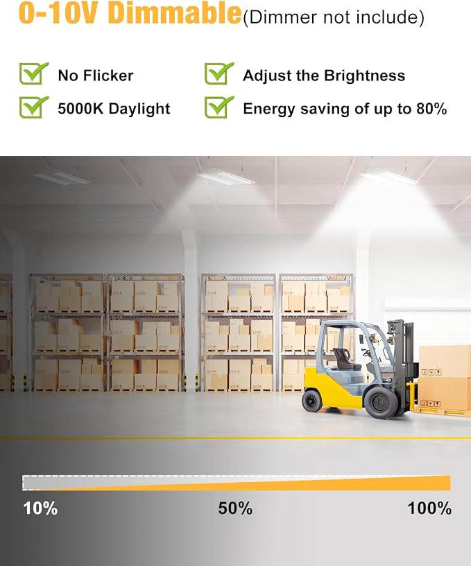 400W LED Linear High Bay Light, 60000LM Linear High Bay Shop Light 120-277V - Image 3