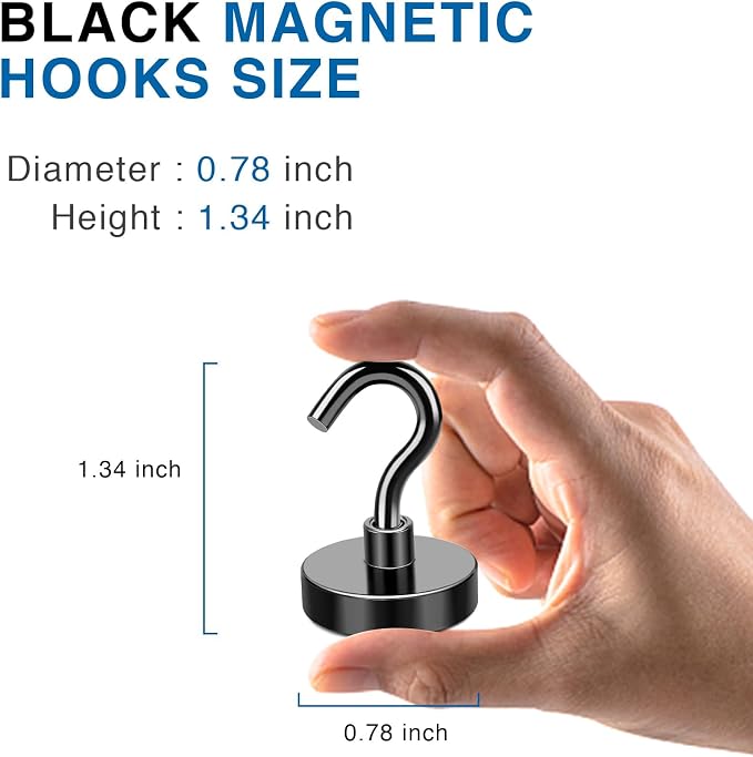 LOVIMAG Magnetic Hooks for Cruise Cabins, 40lbs Black Magnetic Hooks for - Image 3