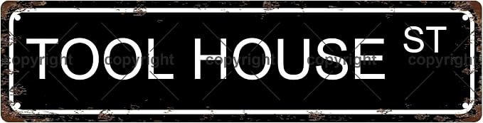 TOOL HOUSE ST Vintage Metal Tin Sign, Street Sign, Home Decor, Room Decor by Unknown