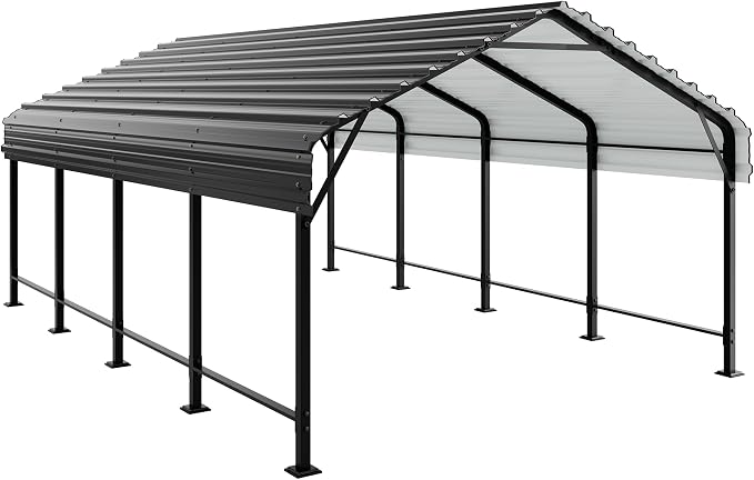 JAMFLY Carport, 12X20 FT Metal Carports, Heavy Duty Carport Canopy - Image 7