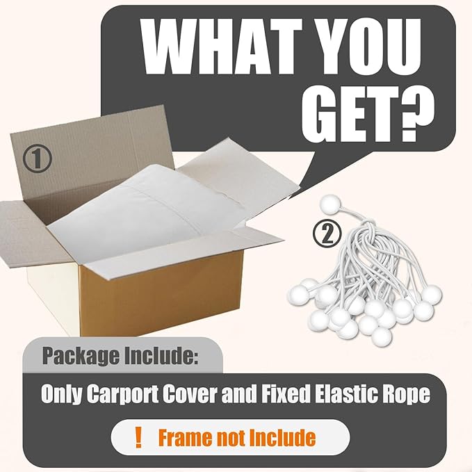 10'x20' Canopy Replacement Cover, Beefull Carport Replacement Canopy - Image 7