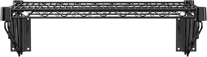14" x 24" Black Epoxy Wire Wall Mount Shelf - Image 3