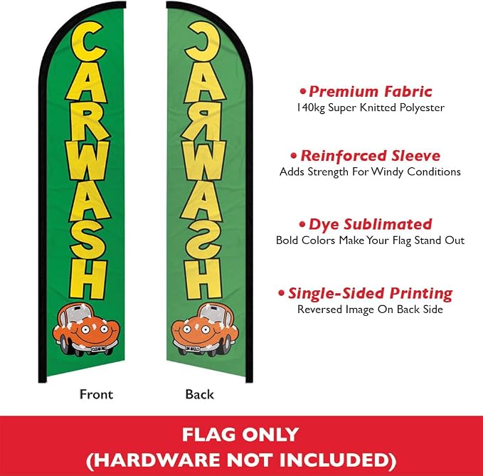 Car Wash Windless Banner Advertising Flag - Image 2