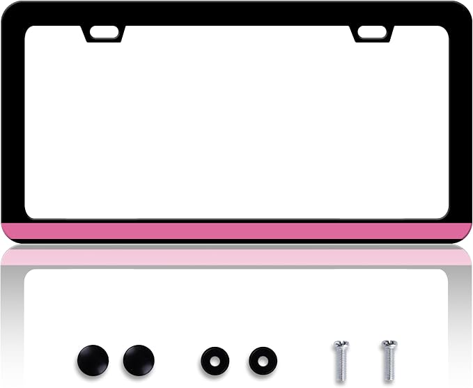 Breast Cancer Awareness License Plate Frame Pink Ribbon License Plate Frames by HOWKWAWY