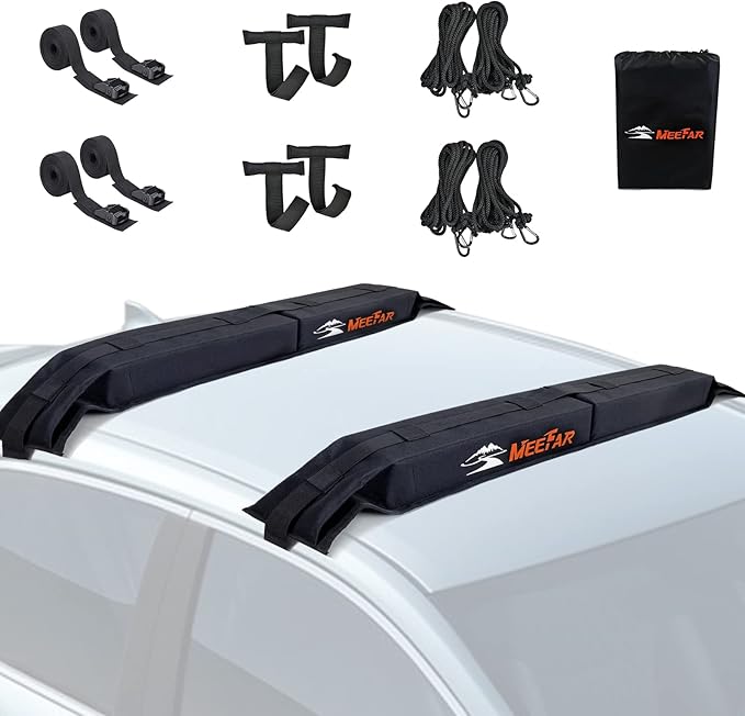 MeeFar Universal Car Soft Roof Rack Pads Luggage Carrier System by MeeFar