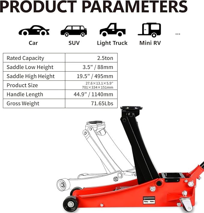 2.5 Ton Low Profile Floor Jack - Image 3