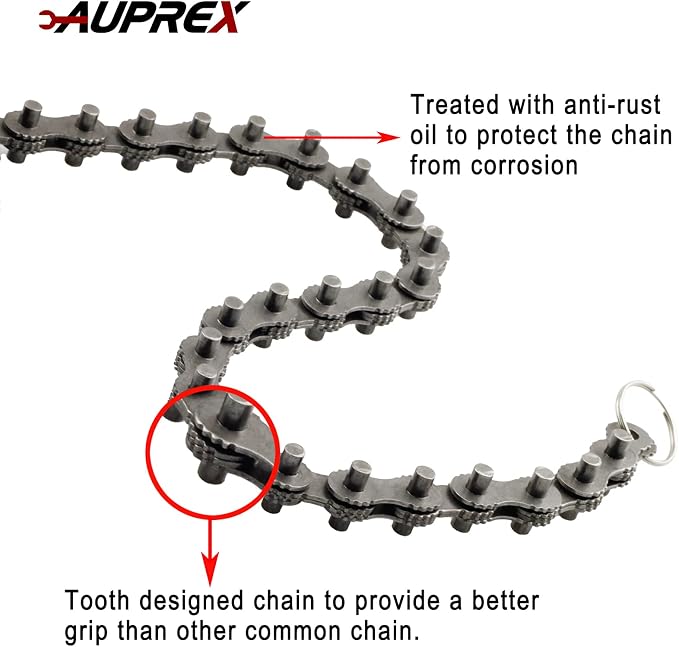 12 Inch Sturdy Carbon Steel Adjustable Heavy Duty Ratcheting Chain Oil Filter - Image 4