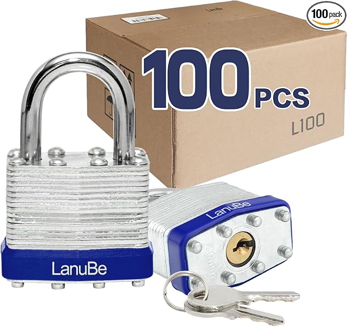 LanuBe Lock Laminated keyed Padlock, keyed Alike Locks, Normal Shackle by LanuBe