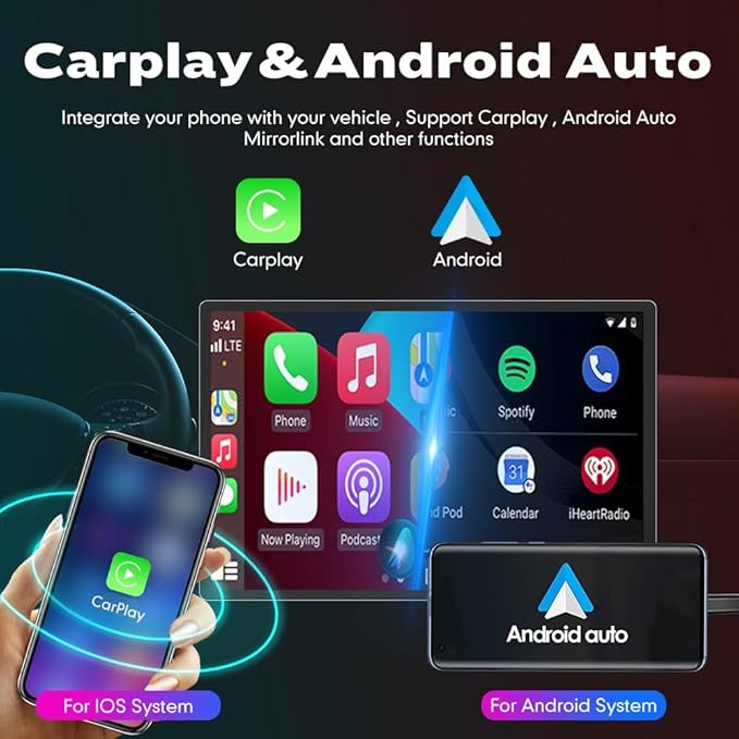 Kunfine Car CarPlay Android Auto Navigation Stereo GPS Radio Reverse Camera - Image 2