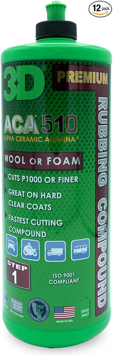 3D ACA 510 Rubbing Compound – Fast-Cutting Paint Correction Compound by 3DCarCare