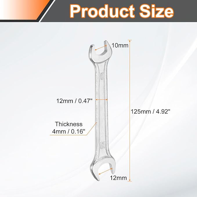 HARFINGTON Double Open End Wrench 10mm x 12mm Metric 15 Degree Offset Angle - Image 2