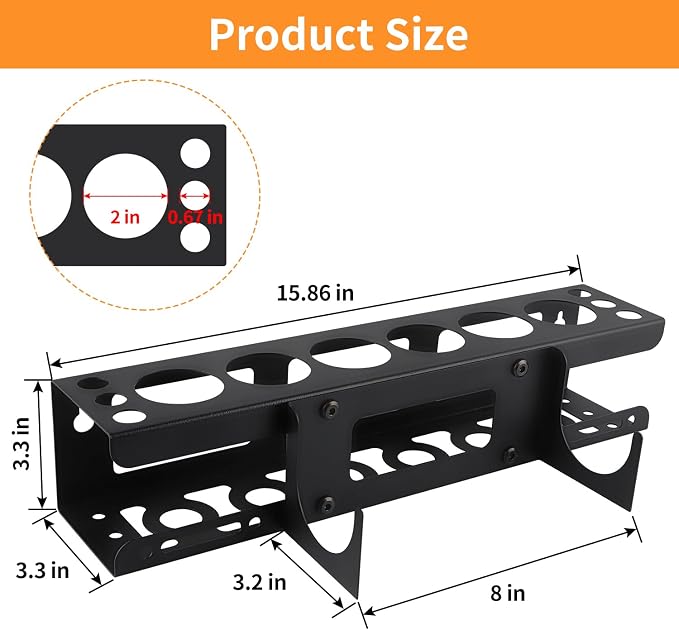 Caulking Gun Holder, Metal Caulk Tube Storage Rack, Wall Mount Caulking Tools - Image 2