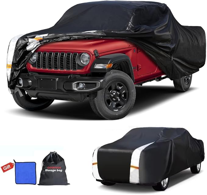 Jeep Gladiator Truck Cover Custom Fit 1999-2026 Crew Cab Short Bed by FocusonQualityServiceHear