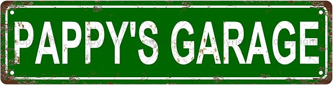 PAPPY'S GARAGE Vintage Metal Tin Sign, Street Sign, Home Decor, Room Decor by Unknown