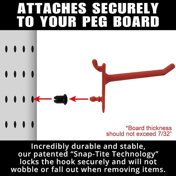 PegPro® 2" Hooks Kit for Standard “Wood Fiber” pegboard – Durable Plastic - Image 4