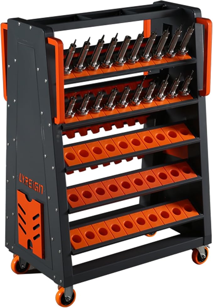 Mobile CNC Tool Storage Cart, CNC Tool Holder Transfer Cart Suitable by LYREIGNCNCME