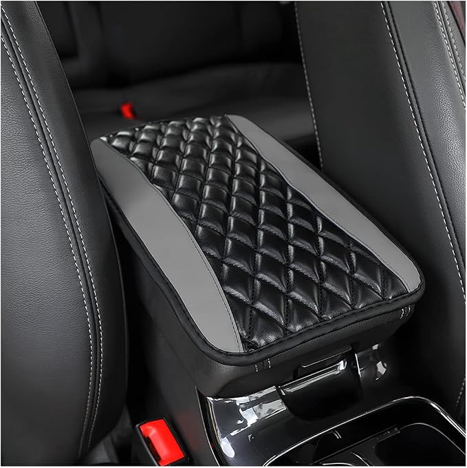 Car Center Console Cushion Pad, Universal Leather Waterproof Armrest Seat Box by Moly+Magnolia