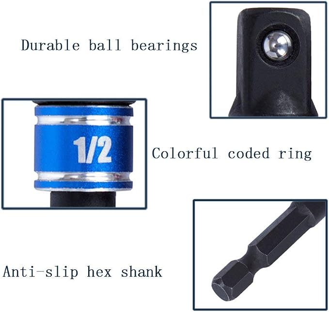 Impact Grade Power Hand Tools Driver Sockets Adapter Extension Set - Image 6