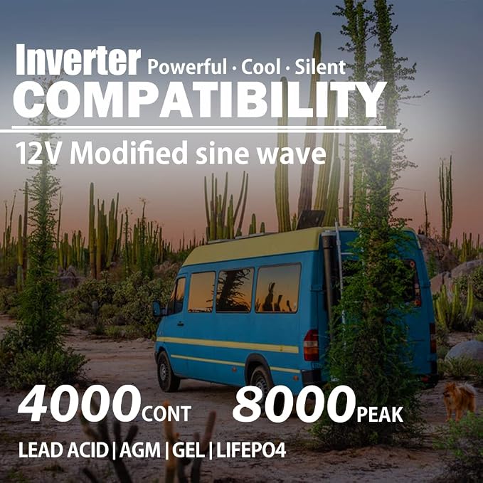 4000 Watt Modified Sine Wave Inverter, 12V Power Inverter, Four 110 / 120V DC - Image 5