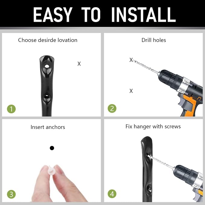 8 Pack Ladder Hooks 9.8Inch Garage Storage Utility Hook Heavy Duty Wall Mounted - Image 6