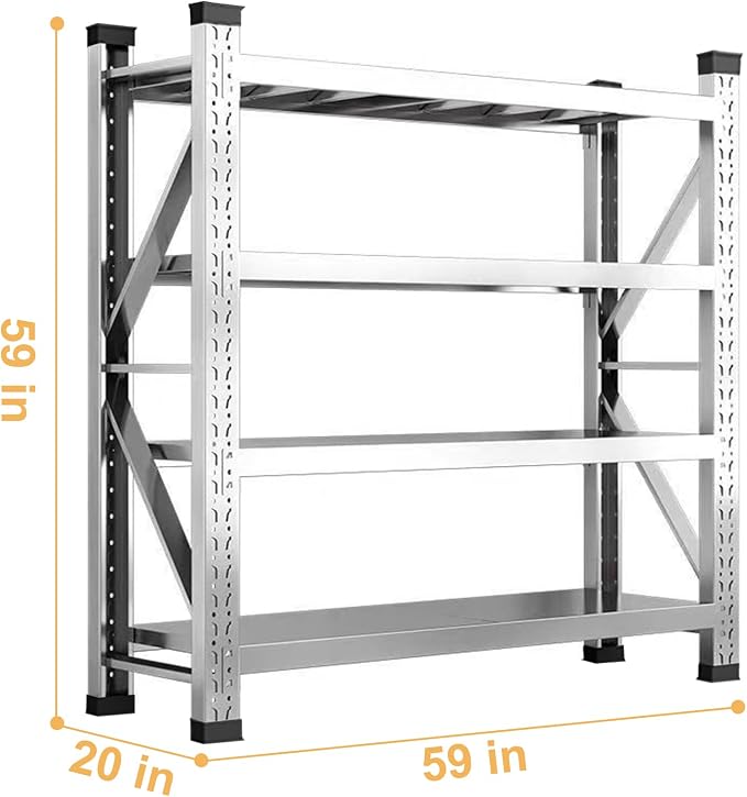 KINGBO 59"W Garage Shelving 3500LBS Heavy Duty Garage Shelving Units and - Image 2