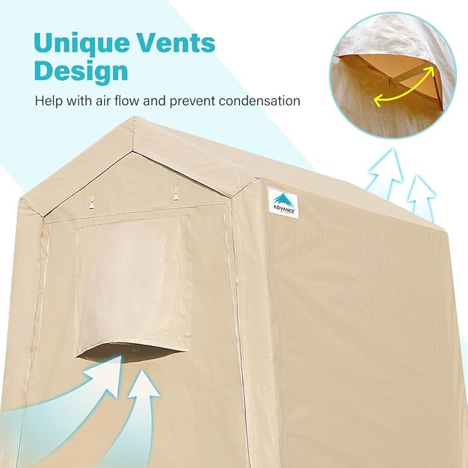 ADVANCE OUTDOOR 6x8 ft Outdoor Portable Storage Shelter Shed - Image 3