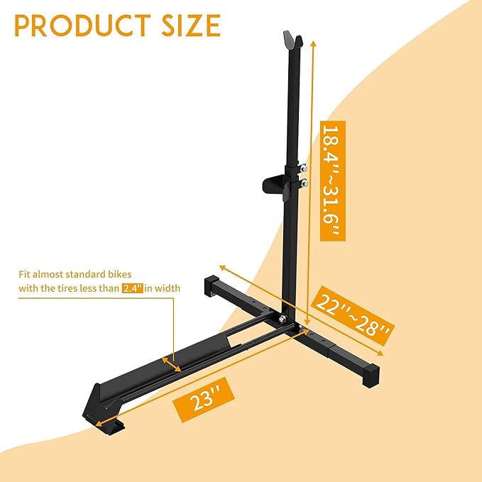 Vertical Bike Stand Floor Bicycle Rack Adjustable Upright Design, Space Saving - Image 3