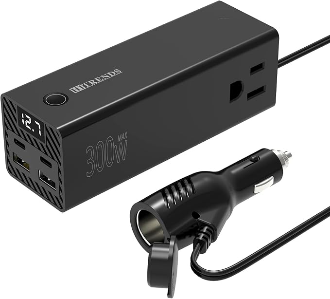 HITRENDS 300W Car Power Inverter Dual DC 12V to 110V AC Car Power inverters by HITRENDS