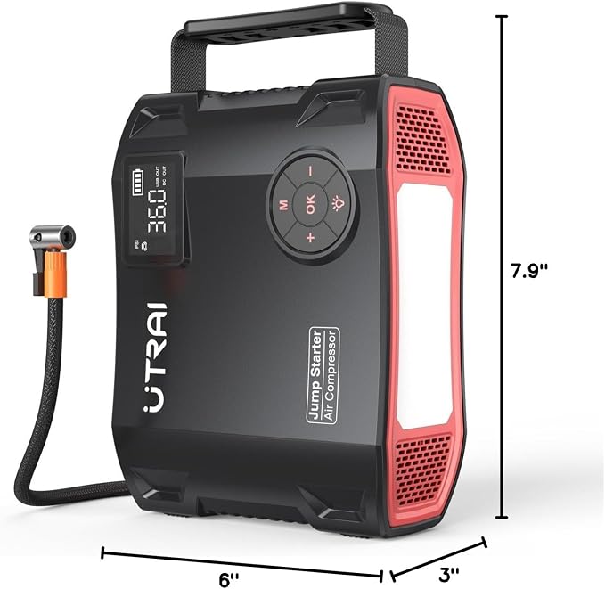 UTRAI Jump Starter with Air Compressor, 6000A 27000mAh Car Starter Jump Box - Image 10