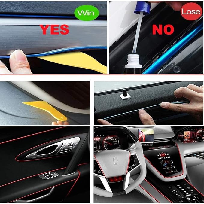 El Wire Pink Interior Car LED Strip Lights, 3M Neon Wire USB 5V - Image 7