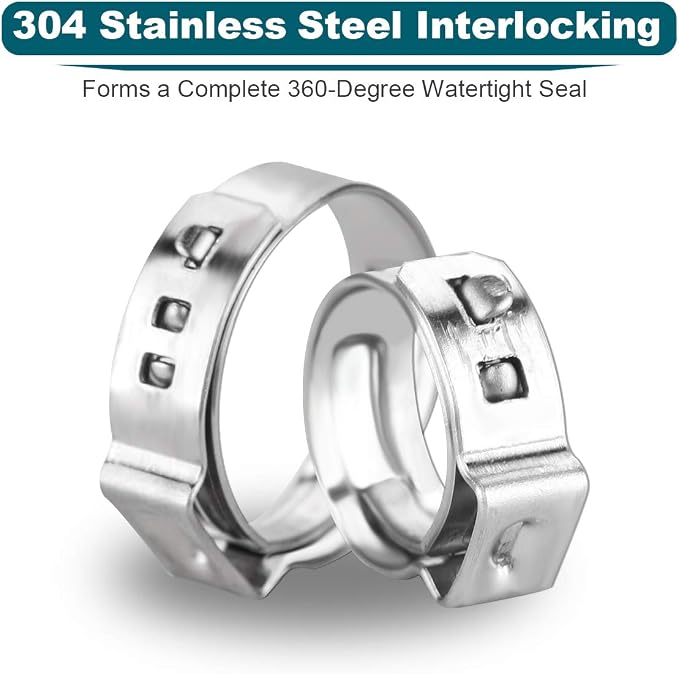 LOKMAN 50 Pack 1 Inch PEX Cinch Clamps, Stainless Steel Cinch Crimp Rings Pinch - Image 2