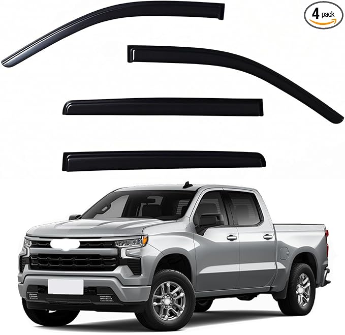 Window Visors Rain Guards fits 2019-2025 Silverado & GMC Sierra 1500, by Unknown