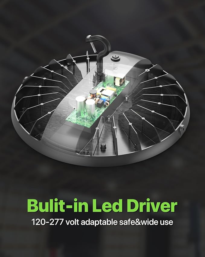 150W UFO LED High Bay Light 6-Pack 150LM/W 22, 500LM High Bay Led Shop Lights - Image 5