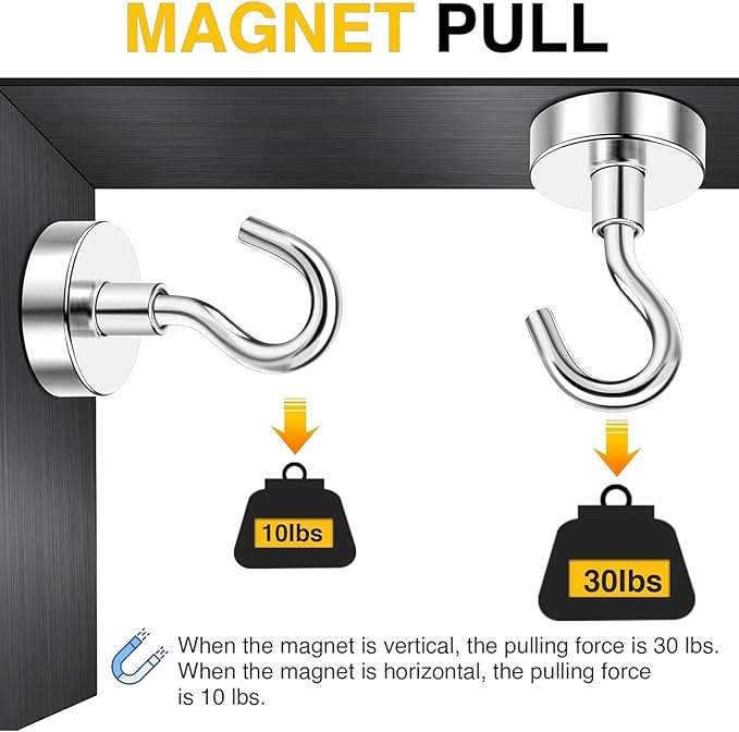 DIYMAG Magnetic Hooks, 30lbs+ Magnet Hook 2025 Cruise Cabin Ship Essentials - Image 4