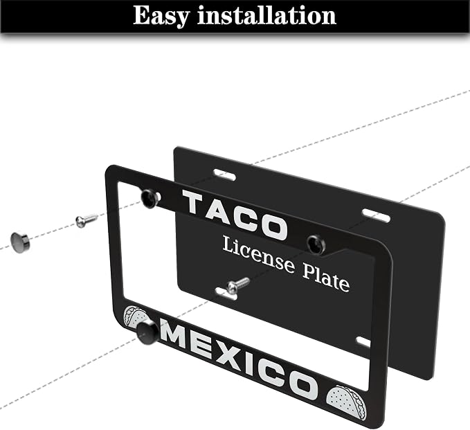 License Plate Frames Multicolor Automotive Exterior Accessories Taco Mexico - Image 7