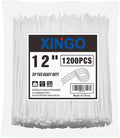 XINGO 12 Inch White Zip Ties, 75 LBS Ultra Strong Tensile Strength, UV by XINGO