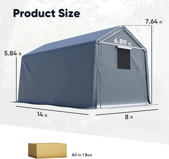 Quictent Heavy Duty 8x14FT Carport Shelter - Image 5