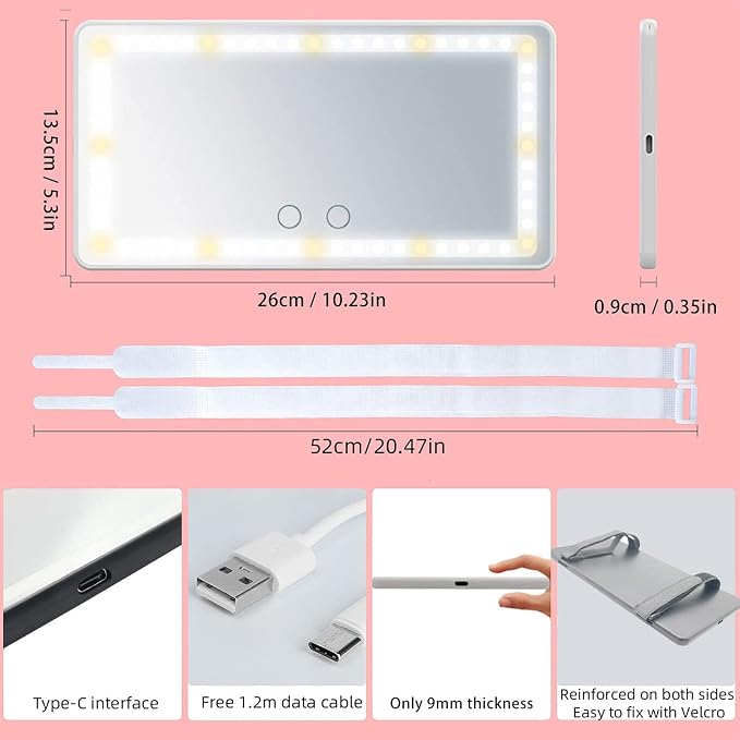 Car Visor Mirror with Rechargeable LED Light - Image 5