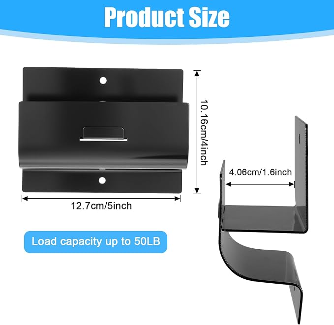 Heavy Duty Ladder Hooks for Garage Wall 4 Pack Black Ladder Hanger Garage Wall - Image 2