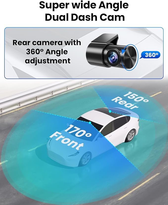 Dash Cam Front and Rear 4K/1080P, Dash Camera - Image 4