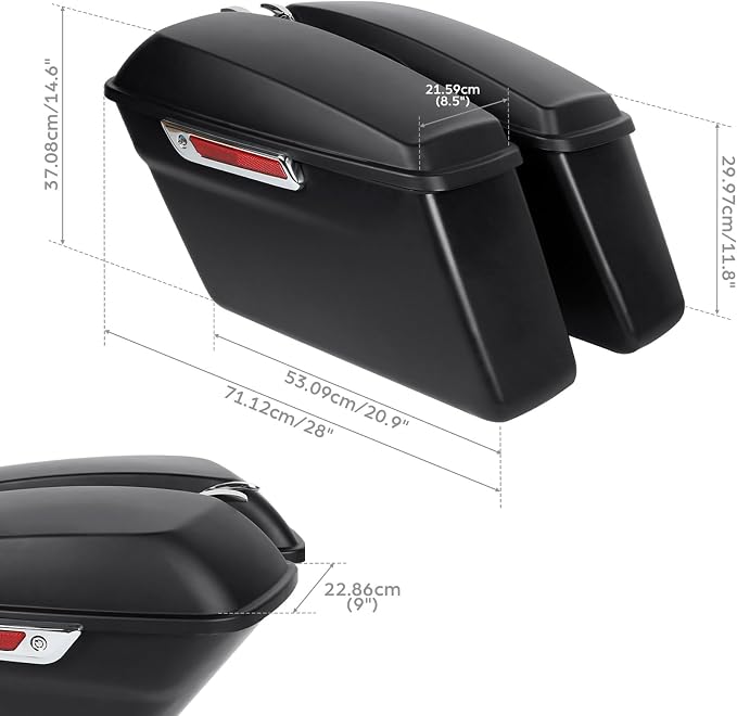Green-L Matte Black Hard Saddlebags Fit - Image 2