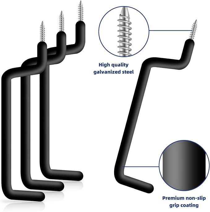 10 Pcs Ladder Hook Screw in Storage Hanger, Wall Mount Garage Storage Hooks - Image 7