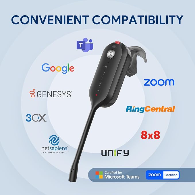 Yealink DECT Wireless Headset WH63 E2 UC, Single Ear Convertible Office Headset - Image 4