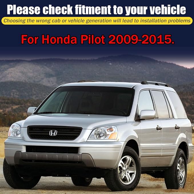 Rain Guards for Honda Pilot 2009-2015, Tape-on Side Window Deflectors, Window - Image 6