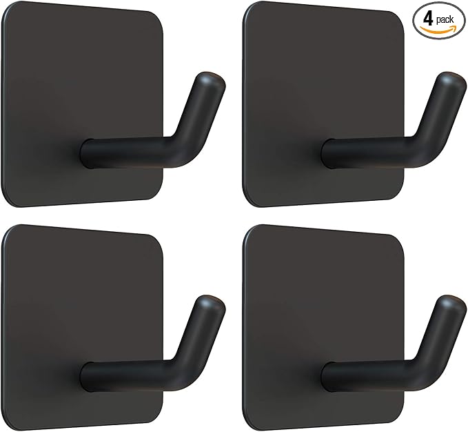 VIS'V Adhesive Hooks, Heavy Duty Shower Wall Stick on Hooks, Waterproof by VISV