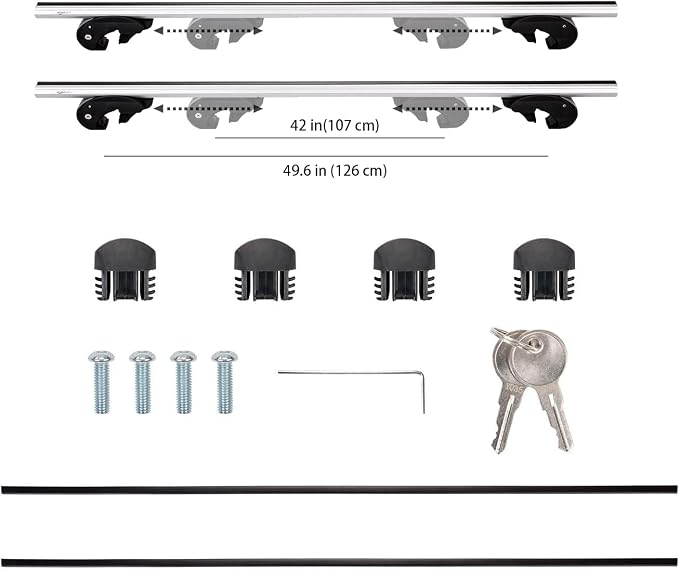 Amazon Basics Cross Rail Roof Rack, 56 inches, Fits up to 49.6" Spans between - Image 3