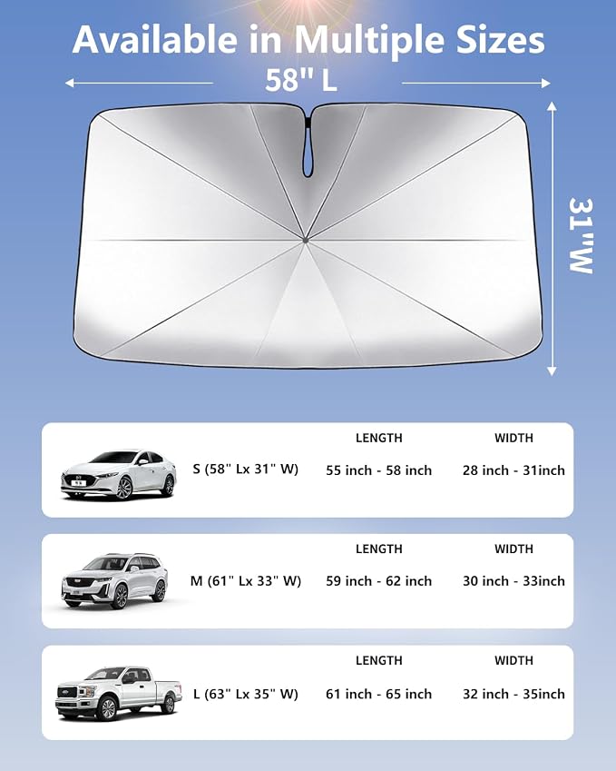 Foldable Windshield Sun Shade Umbrella – Reflective Car Window Cover - Image 4