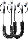 Coiled Lightning Cable 4 in 1 Multi Charging Cable 60W Fast Charging by Miger