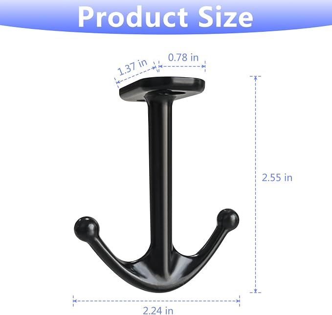 Ball Two Prong Ceiling Hook for Closet Top Bathroom Kitchen Cabinet Garage Pack - Image 2