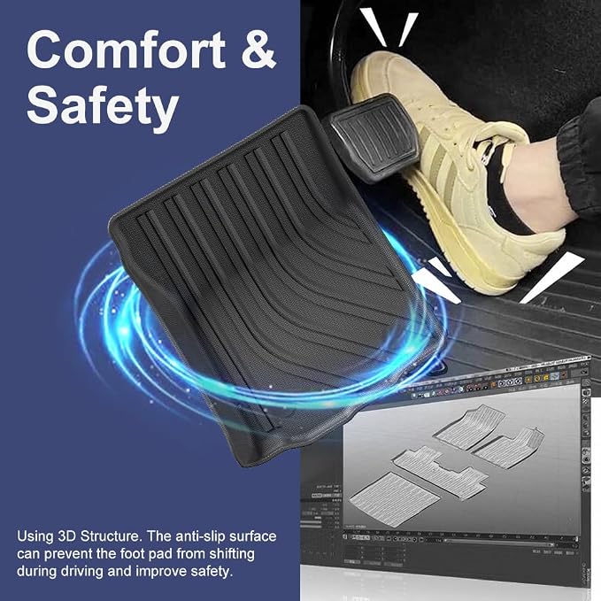 TPE Car Floor Mats for Toyota Tacoma 2016-2023 Double Cab, Custom Fit Carpet - Image 5